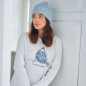 Preview: Louis & Louisa, T-Shirt, Mädchen mit Schal, print blau, Langarm, style